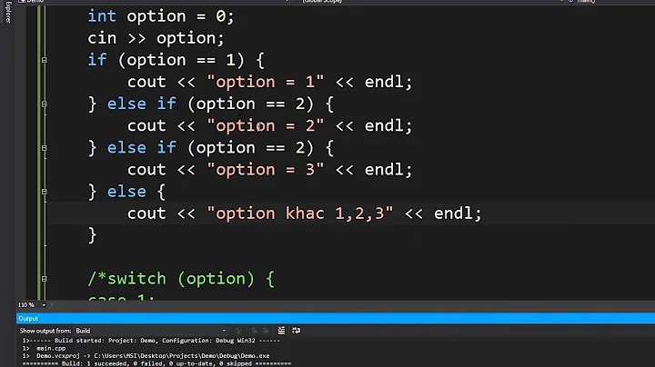 C/C++ cơ bản - Câu lệnh rẽ nhánh switch case