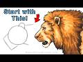 Easy Way to Draw a Lion Using Simple Shapes