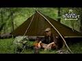 Spring Bushcraft Wildcamp in Lush Green Forest / Tarp Setup / Bird Concert