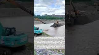 Oops Dump Truck Takes An Unexpected Dip While Filling Lake - Watch The Rescue Mission