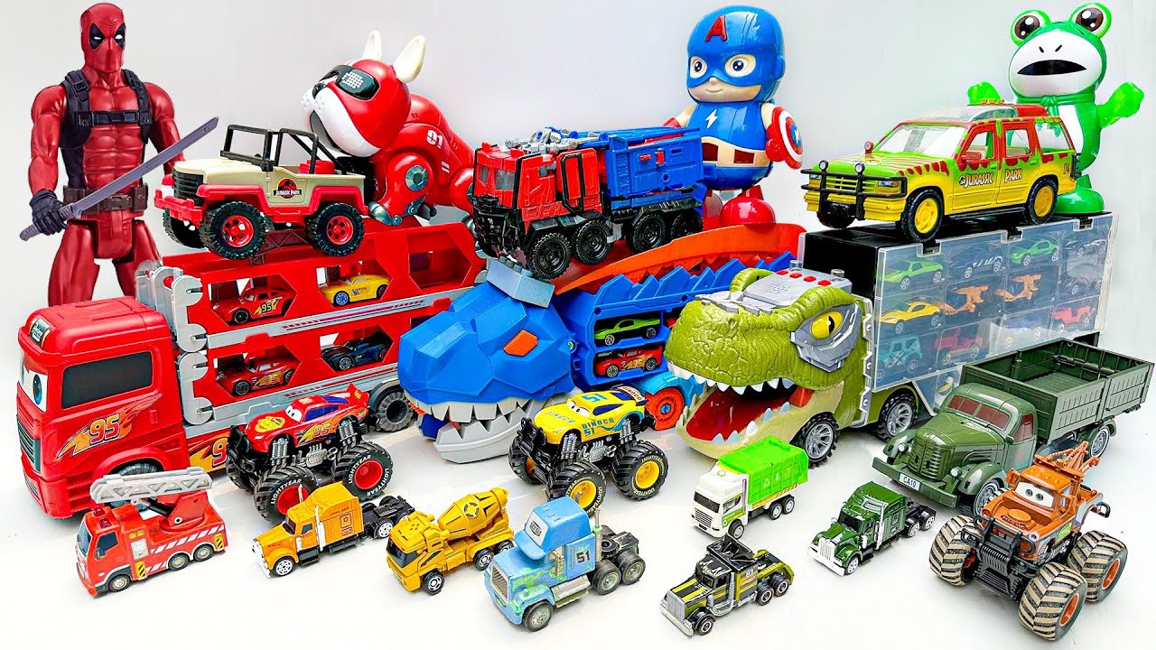 Transformers Bumblebee Rise of BEASTS: Robot Tobot Stopmotion - Best of Monster TRUCK Transport JCB