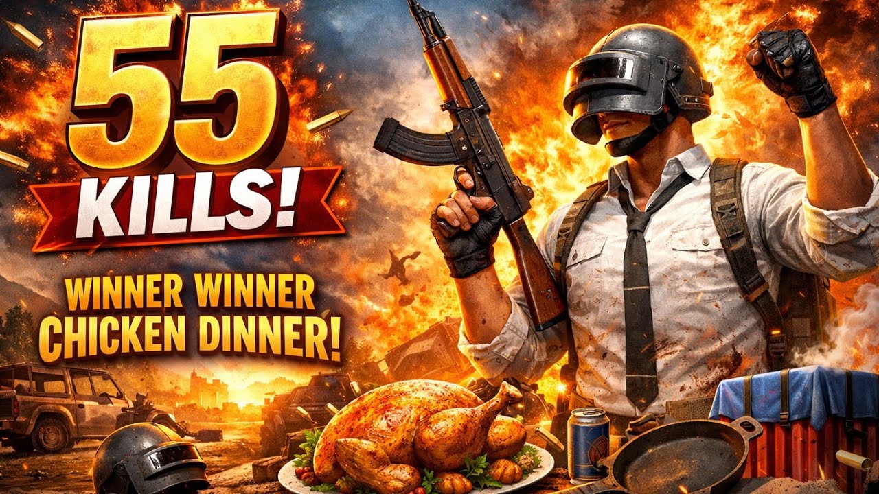 55 Kills! 😱🔥 Winner Winner Chicken Dinner | PUBG Epic Solo Clutch 💥
