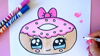 donut draw cartoon easy drawing kawaii drawings cupcake tutorial learn dibujos cake step donuts unicornios mouse paint colors lapiz bocetos