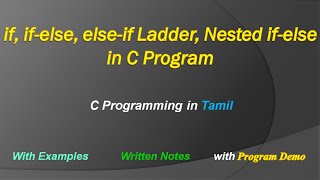 if, if else, if else ladder, Nested if-else in C | Control Statement in C | Non-iterative statement