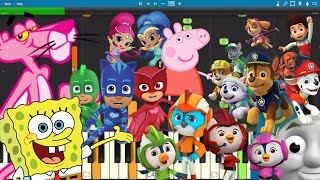 Video thumbnail of "Kids TV Theme Songs on Piano Compilation - Piano Tutorial"