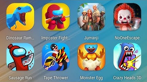 DinoSaur Rampage,Impostor Fight,Jumanji,NoOneEscape,Sausage Run,Tape Thrower,Monster Egg,Crazy Heads
