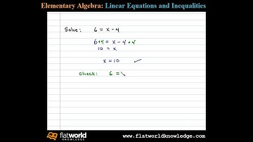 Solve a Linear Equation 6=x-4 - Algebra - fwk - TryThis02-0302