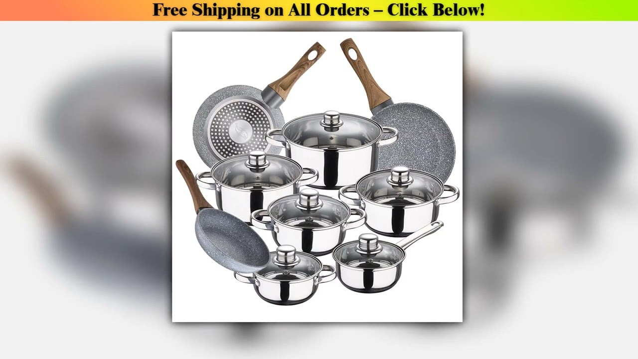 San Ignacio Kitchen Cookware Set 12 Pieces in High-Quality Stainless Steel with