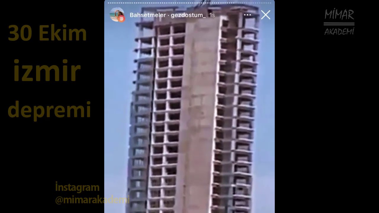 Son Dakika İzmir Depremi Bayraklı depreminde binanın  sarsılması
