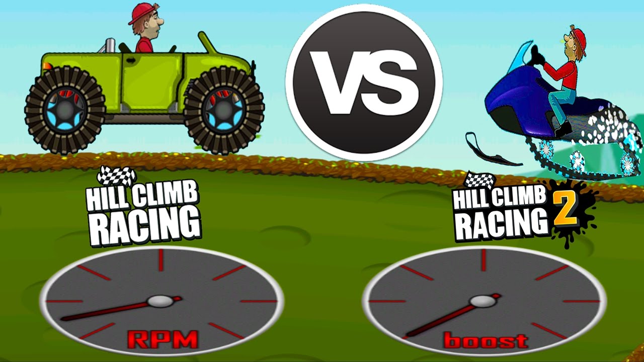 SNOWMOBILE vs BIG MONSTER Hill CLimb Racing 1 vs Hill CLimb Racing