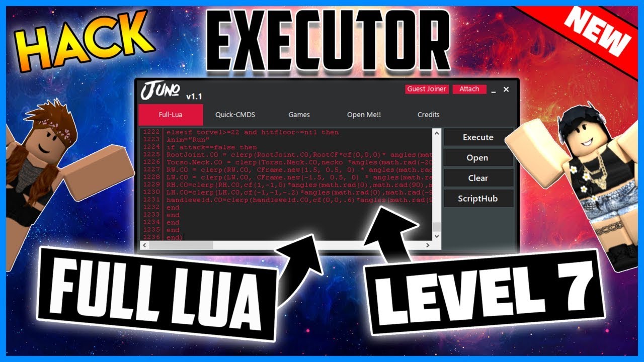 New Roblox Full Lua Level 7 Executor Juno Free Download Scripts Youtube