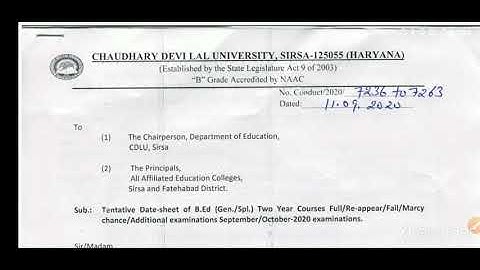 B.Ed  2nd year datesheet (CDLU) NAVEEN dahiya