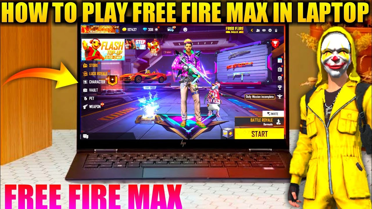 How to play free fire max in laptop
