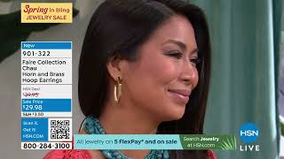 Faire Collection Chau Horn and Brass Hoop Earrings screenshot 2