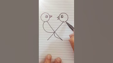 How to draw a Bird | How to draw 2 Sparrow in easy way | step by step easy Drawing  for beginners |