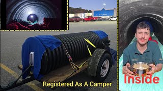 (Full Build Video) Stealth Camping In A Culvert At Walmart