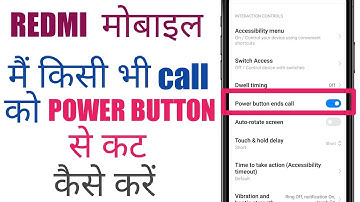 Redmi mobile me power button se call cut kaise kare|| How to enable power button ends call in redmi