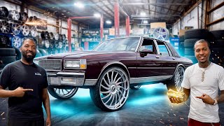 SURPRISING MY FRIEND WITH THIS CLEAN 4 DOOR 87 BOX CHEVY SITTING ON 28s 