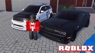 1000HP DEMON SWAPPED TRACKHAWK \& HELLCAT SHUTS DOWN CAR MEET ON ROBLOX *CRAZY WHINE*