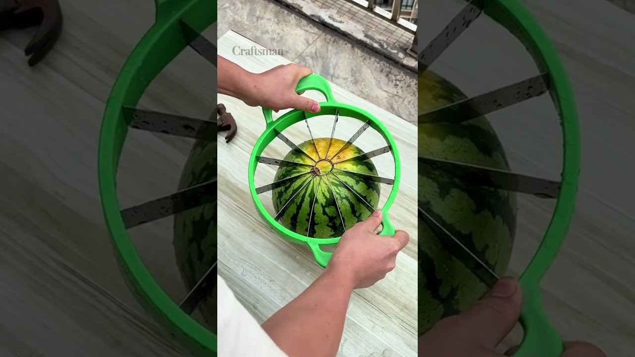 Watermelon Cutting Artifact The Process Of Quickly Into Cubes