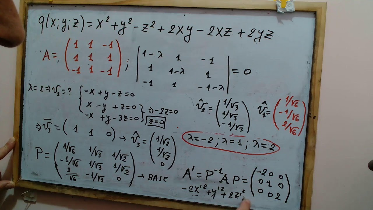FORMA QUADRATICA ; CARATTERE DI DEFINIZIONE , FORMA CANONICA , BASE ORTONORMALE - Vladimir Kosturi