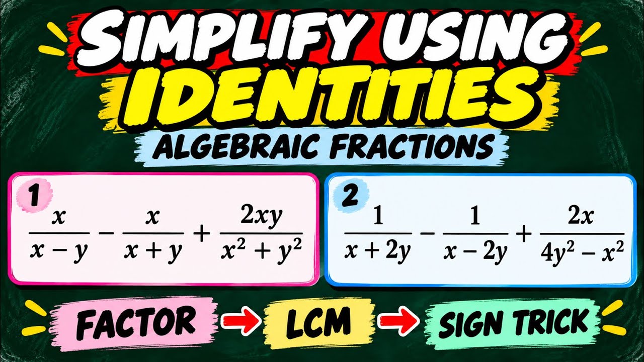 ALGEBRA: SIMPLIFYING ALGEBRAIC FRACTIONS (3) | SEE MATHS - YouTube