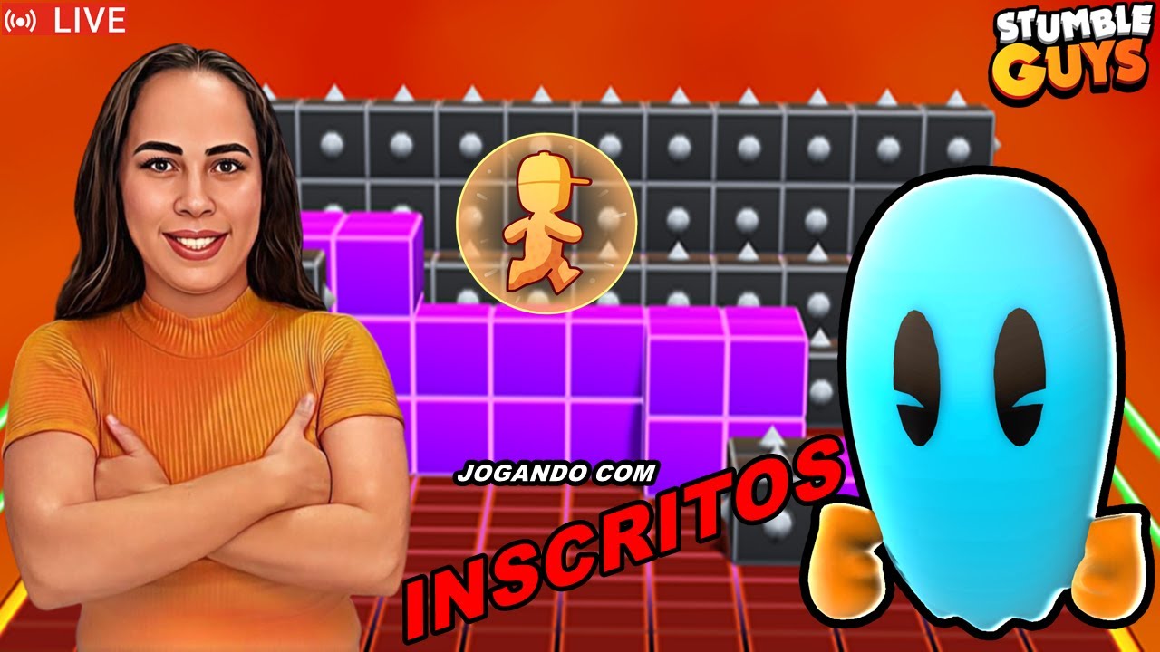 Live STUMBLE GUYS AO VIVO Block Dash Lendário - Jogando com Inscritos! PT  BR 