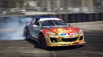 1000hp 3 Rotor RX-8 drifting Formula Drift Long Beach GP Track