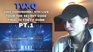 Reaction to TVXQ (2009 TOHOSHINKI 4TH LIVE TOUR THE SECRET CODE FINAL IN TOKYO DOME) PT.1