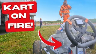 KART FIRE! Crazy kart failure (POV onboard) - Franciacorta (Italy)