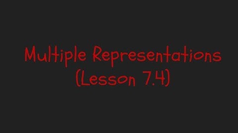 Multiple Representations