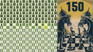 150 Bishops vs 150 Knights battle over a Gigantic chess board using Fairy Stockfish