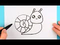 How to Draw Cute Snail | Easy Draw Tutorial