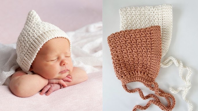 Crochet Bonnet with Ear Holes for Animal Dolls · Match Baby with