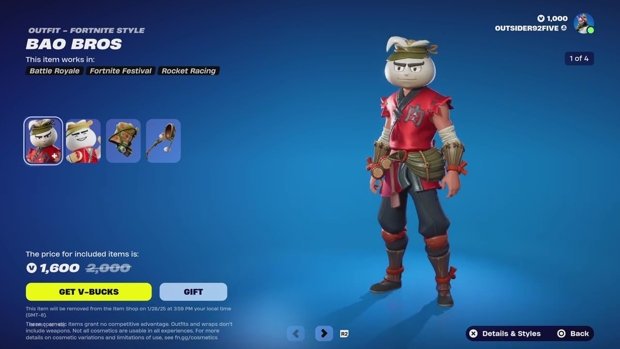 FORTNITE  BAO BROS SKIN FINALLY RETURNS AFTER 733 DAYS WITH A NEW BUNDLE! C6S1 - USE CODE OUTSIDER