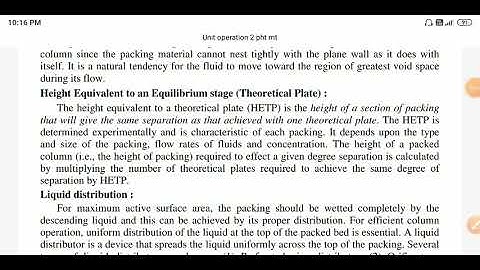 MTO-1 _UNIT 5 _ HETP & LIQUID DISTRIBUTION