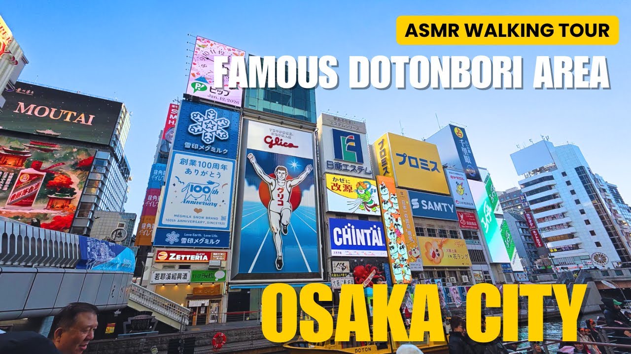 Walking to Dotonbori Osaka ASMR Tour No Talking
