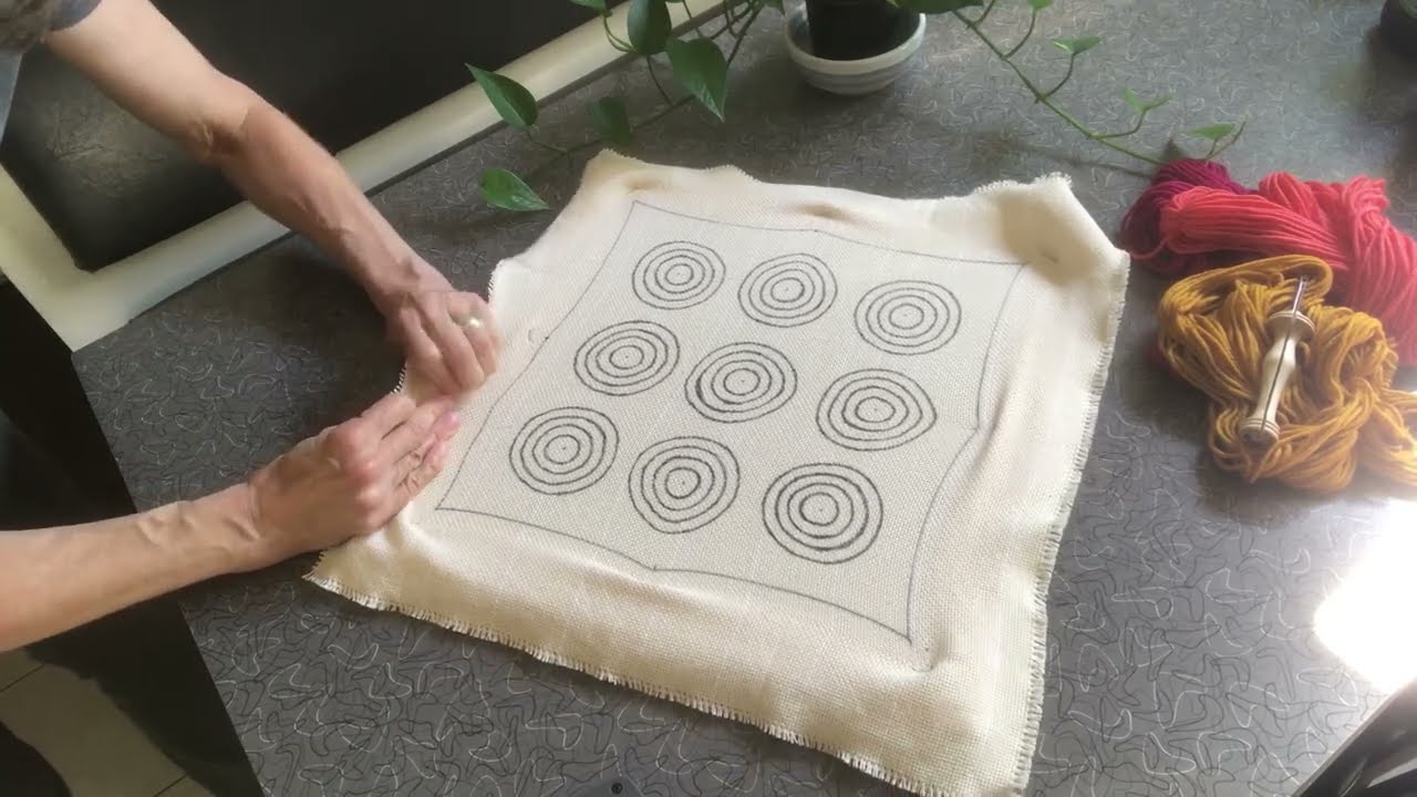 How to Stretch and Staple Monks Cloth on a Frame for Punch Needle - Carnaby Street Pillow