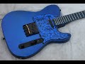 Sounds: Custom Telecaster HH 2024 Black on Metallic Blue Hot Rails Partial Coil Splits in Series