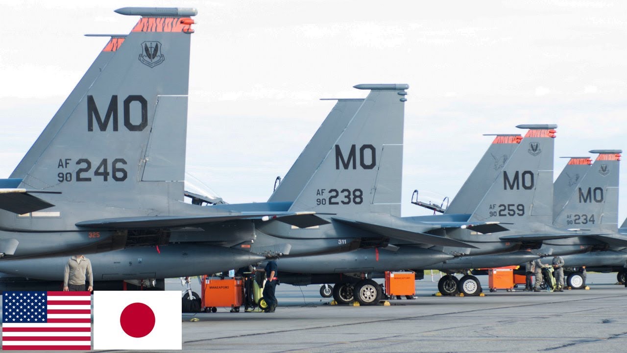 USAF. Powerful F-15E Strike Eagle fighters during joint exercises