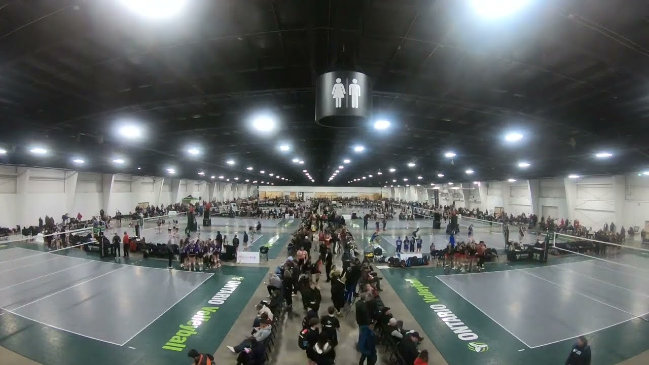 Setting Up a Hall of Volleyball Courts: Time Lapse