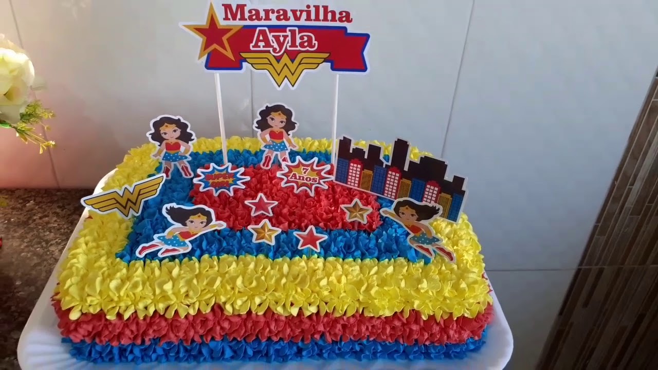 Bolo da mulher maravilha💥 - YouTube
