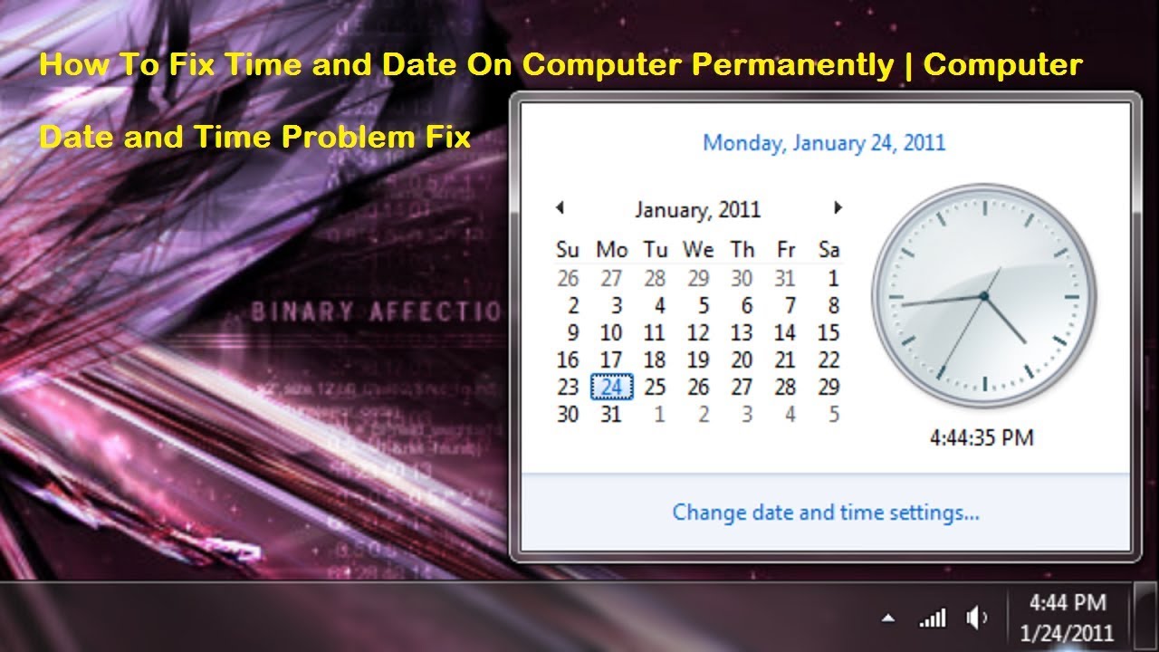 How To Fix Time And Date On Computer Permanently