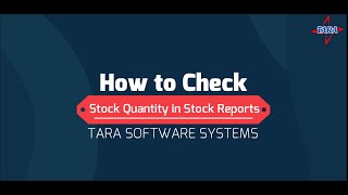 How to Check Stock Quantity in Stock Reports