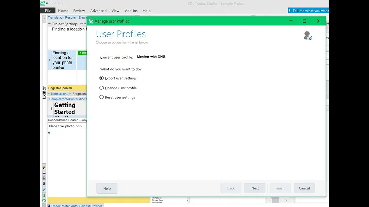 User profiles, views and windows on SDL Trados Stu...