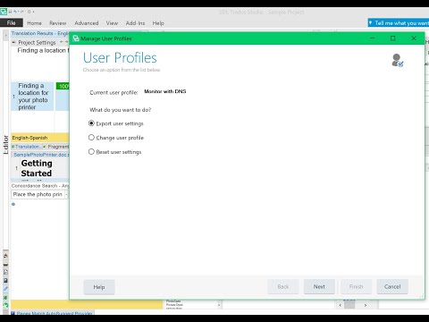 User profiles, views and windows on SDL Trados Studio