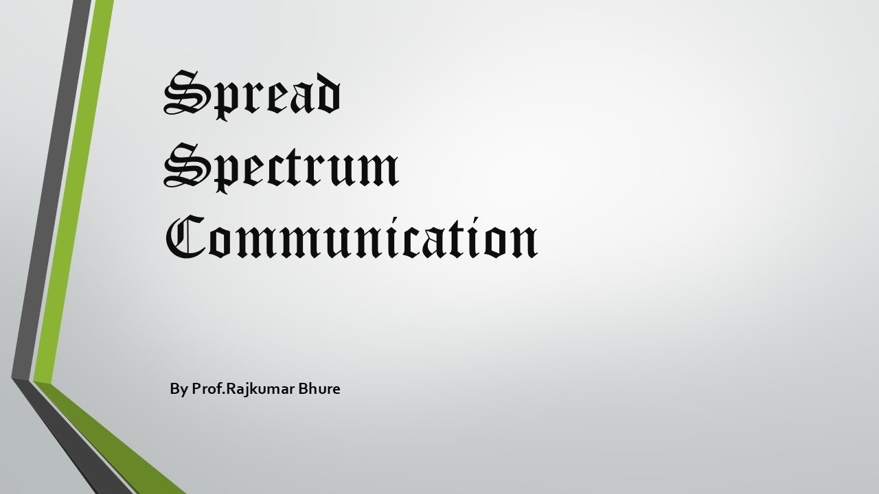 Spread Spectrum Communication-CDMA wireless communication - YouTube