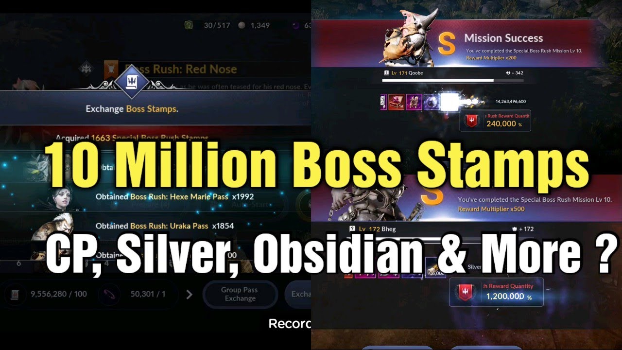 Black Desert Mobile Farming 10 Million Boss Stamps: CP, Silver, Obsidian e More Gained?!