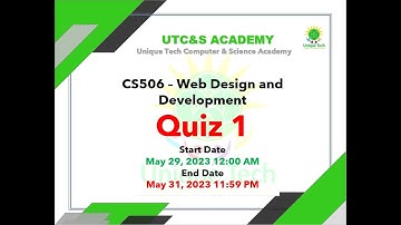 CS506  Web Design and Development Quiz 1 May 29, 2023 to May 31, 2023 #cs506 #quiz1 #2023 #vu