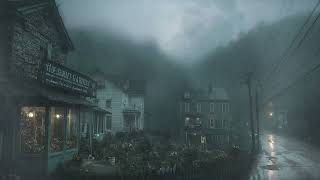 Small Mountain Town Alone in the Rainy Night | Soft Rain and Calm Thunder for Sleep screenshot 4